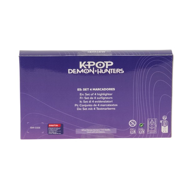 Set 4 markere fluorescente K-Pop Demon Hunters Stationery 132x16x16 mm