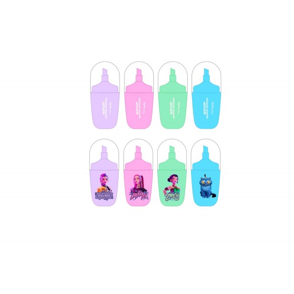 Set 4 markere fluorescente K-Pop Demon Hunters Stationery 132x16x16 mm
