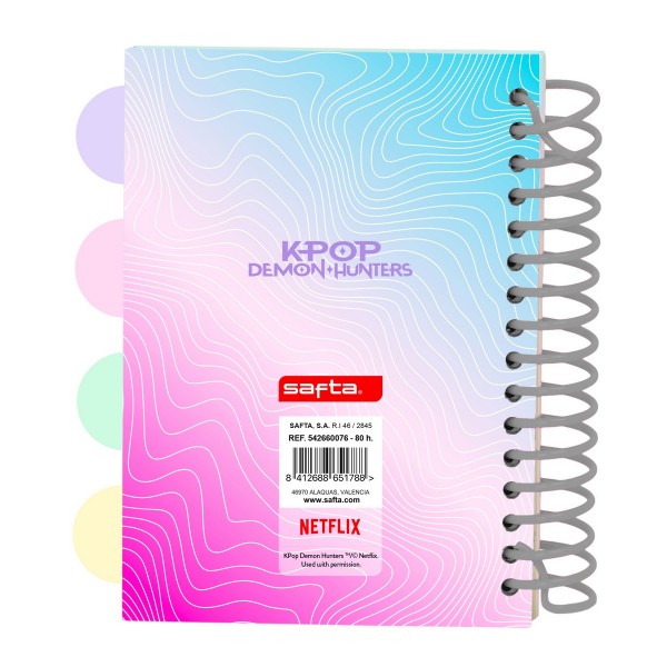 Bloc notes A6 K-Pop Demon Hunters Stationery 80 pagini 10.5x14.8 cm