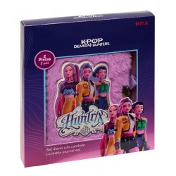 Set jurnal cu lacat + pix mina 4 culori K-Pop Demon Hunters Stationery 200x35x215 mm