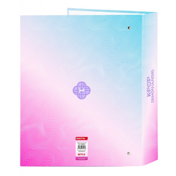 Mapa carton A4 K-Pop Demon Hunters Stationery cu 4 inele cotor lat 27x33x6 cm