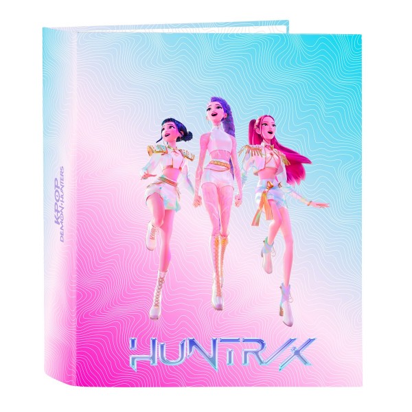 Mapa carton A4 K-Pop Demon Hunters Stationery cu 4 inele cotor lat 27x33x6 cm