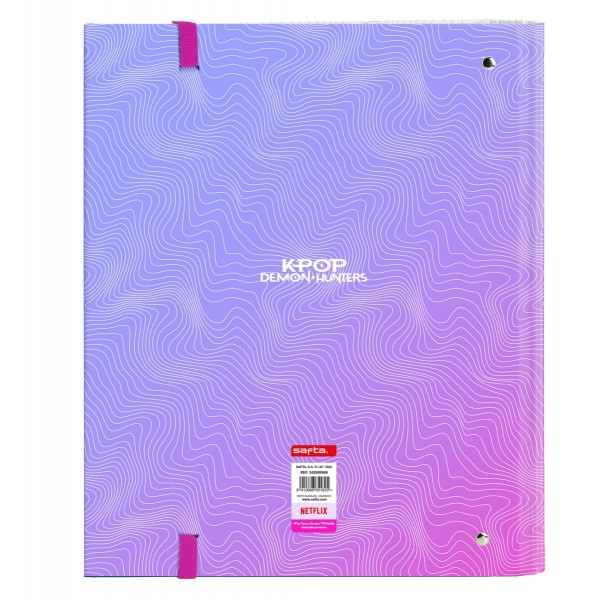 Biblioraft cu 4 inele K-Pop Demon Hunters Stationery 35mm cu rezerva A4 100 file 27x32x3.5 cm