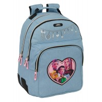 Rucsac K-Pop Demon Hunters HuntriX 2 compartimente cu intarituri, adaptabil la troler 32x42x15 cm