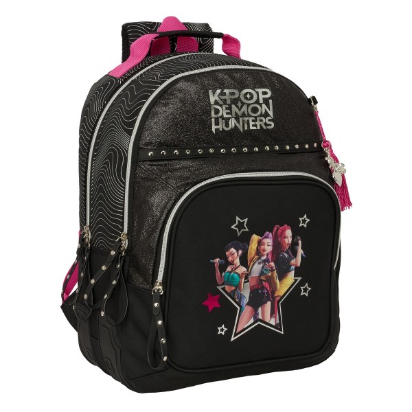 Rucsac K-Pop Demon Hunters Energy 2 compartimente, cu intarituri adaptabil la troler 32x42x15 cm