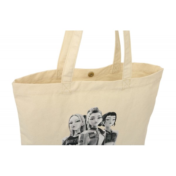Geanta tote fete K-Pop Demon Hunters bej 38x42 cm