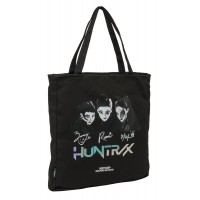 Geanta tote fete K-Pop Demon Hunters cu fermoar, neagra 36x6.5x38 cm