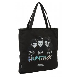 Geanta tote fete K-Pop Demon Hunters cu fermoar, neagra 36x6.5x38 cm
