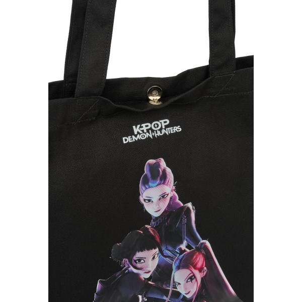Geanta tote fete K-Pop Demon Hunters, neagra 38x42 cm