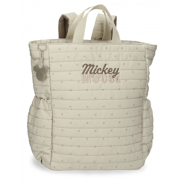 Rucsac casual Duna Mickey bej 13x35x32 cm