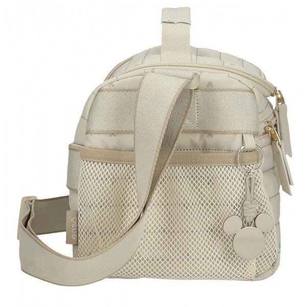 Geanta de umar termo Duna Mickey adaptabila la troler bej 17x19x23.5 cm