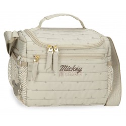 Geanta de umar termo Duna Mickey adaptabila la troler bej 17x19x23.5 cm