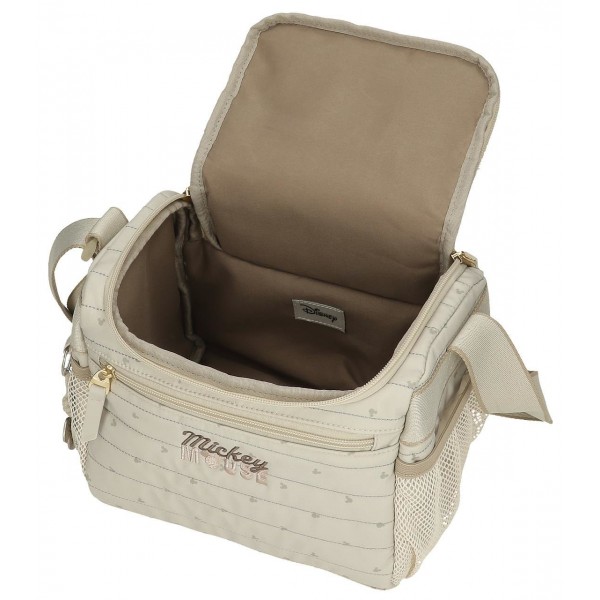 Geanta de umar termo Duna Mickey adaptabila la troler bej 17x19x23.5 cm