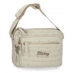 Geanta de umar Duna Mickey 2 compartimente bej 6.5x18x25 cm
