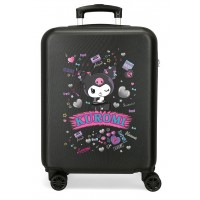 Troler copii Kuromi Retro Pop ABS, 4 roti, valiza mica, negru, 55x38x20 cm