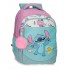 Ghiozdan scoala Stitch Little Destruction adaptabil 3 compartimente, buzunare laptop/tableta 14x42x28 cm