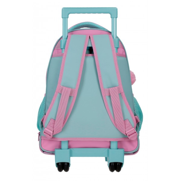 Ghiozdan troler detasabil Stitch Little Destruction 2 compartimente, 2 roti 21x45x32 cm
