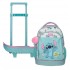 Ghiozdan troler detasabil Stitch Little Destruction 2 compartimente, 2 roti 21x45x32 cm