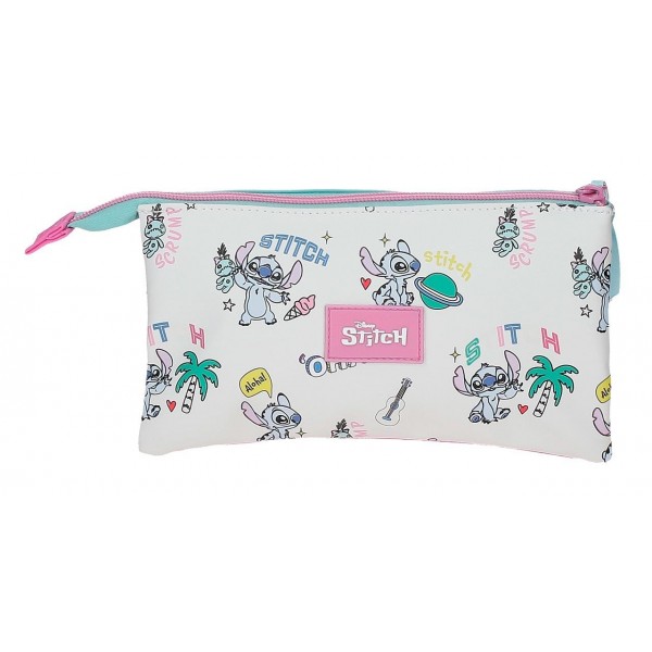 Penar scoala Stitch Little Destruction 3 compartimente 5x12x22 cm