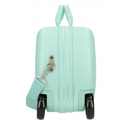 Valiza copii ride-on Dino Webs ABS, 4 roti, albastru turcoaz, 45x31x20 cm