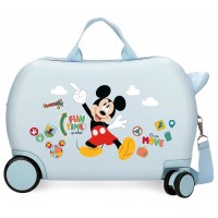 Valiza copii ride-on Mickey Fun Times ABS, 4 roti, 45x31x20 cm