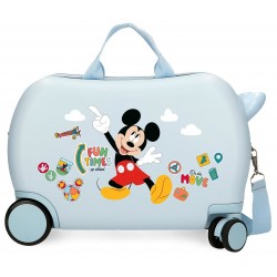 Valiza copii ride-on Mickey Fun Times ABS, 4 roti, 45x31x20 cm
