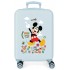 Troler cabina Mickey Fun Times ABS, 4 roti, albastru deschis, 38x55x20 cm