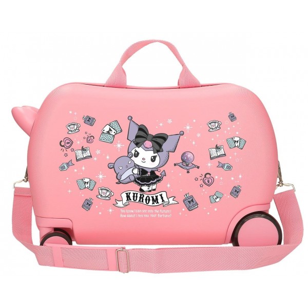 Valiza copii ride-on Kuromi Fortune ABS 4 roti roz 45x31x20 cm