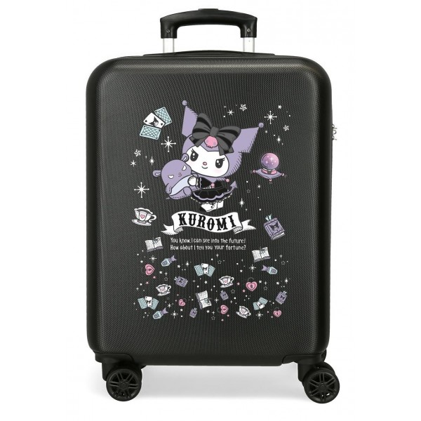 Troler copii Kuromi Fortune ABS, 4 roti, valiza mica, negru, 55x38x20 cm