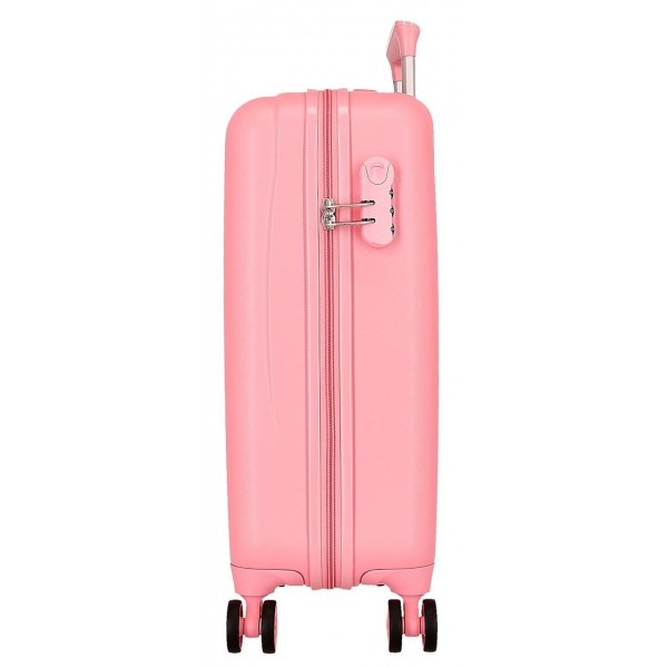 Troler cabina Minnie Happy To Be Me ABS, 4 roti, roz, 38x55x20 cm