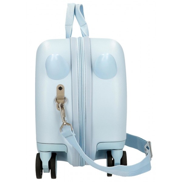 Valiza copii ride-on Frozen Forever ABS, 4 roti, albastru deschis, 45x31x20 cm