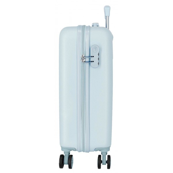 Troler cabina Frozen Forever ABS, 4 roti, albastru deschis, 38x55x20 cm