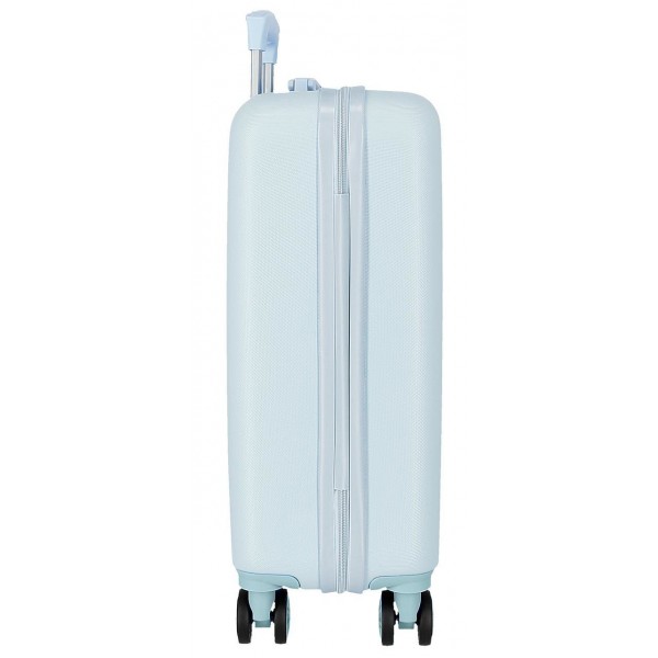 Troler cabina Frozen Forever ABS, 4 roti, albastru deschis, 38x55x20 cm