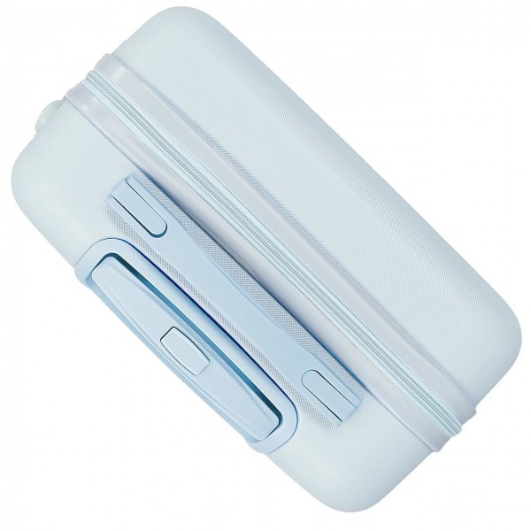 Troler cabina Frozen Forever ABS, 4 roti, albastru deschis, 38x55x20 cm