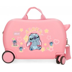 Valiza copii ride-on Stitch You and Me ABS, 4 roti, roz, 45x31x20 cm