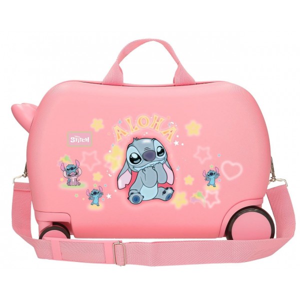 Valiza copii ride-on Stitch You and Me ABS, 4 roti, roz, 45x31x20 cm