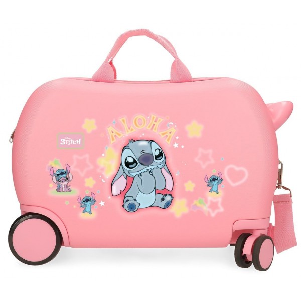 Valiza copii ride-on Stitch You and Me ABS, 4 roti, roz, 45x31x20 cm
