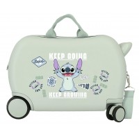 Valiza copii ride-on Stitch Keep Going ABS, 4 roti, verde menta 45x31x20 cm
