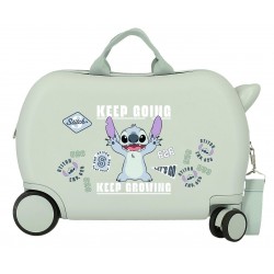 Valiza copii ride-on Stitch Keep Going ABS, 4 roti, verde menta 45x31x20 cm