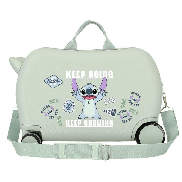 Valiza copii ride-on Stitch Keep Going ABS, 4 roti, verde menta 45x31x20 cm