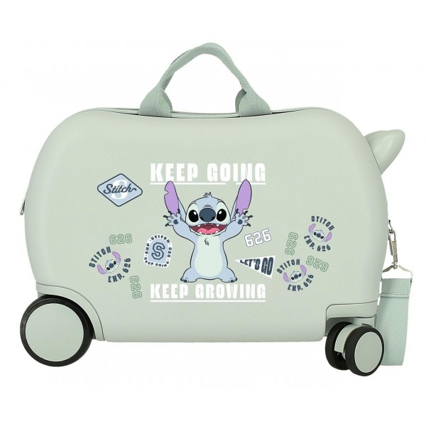 Valiza copii ride-on Stitch Keep Going ABS, 4 roti, verde menta 45x31x20 cm