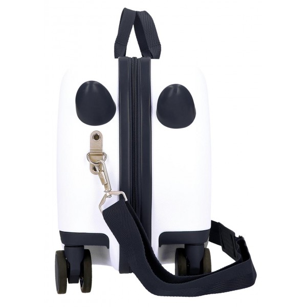 Valiza copii ride-on Stitch Exited ABS 4 roti alba 45x31x20 cm