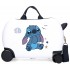Valiza copii ride-on Stitch Exited ABS 4 roti alba 45x31x20 cm