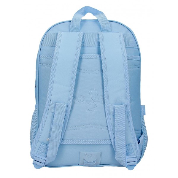 Rucsac casual fete Pepe Jeans Olivia 2 compartimente, adaptabil bleu 30x40x12 cm