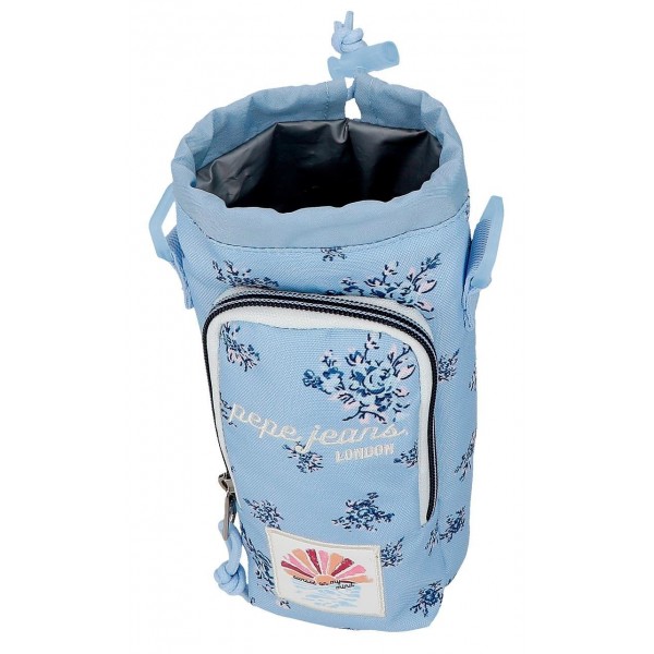 Geanta umar pentru sticla Pepe Jeans Olivia, bleu 8x20.5x8 cm
