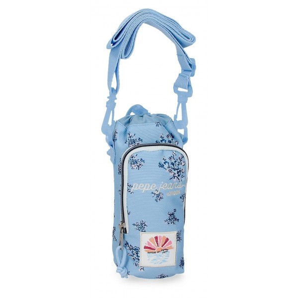 Geanta umar pentru sticla Pepe Jeans Olivia, bleu 8x20.5x8 cm