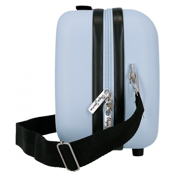 Geanta cosmetice Pepe Jeans Olivia, ABS, adaptabila bleu 25x21x15 cm