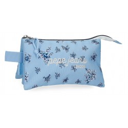 Penar fete Pepe Jeans Olivia 3 compartimente bleu 22x12x5 cm