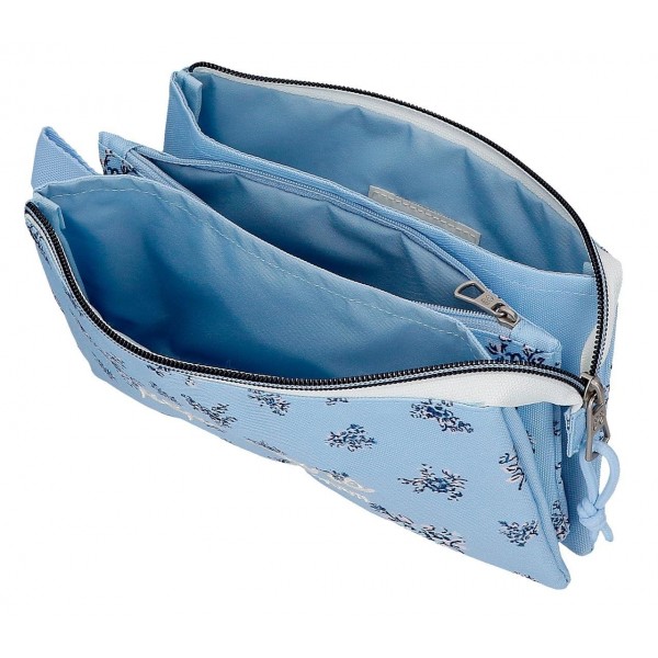 Penar fete Pepe Jeans Olivia 3 compartimente bleu 22x12x5 cm