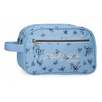 Borseta cosmetice Pepe Jeans Olivia, 2 compartimente, adaptabila bleu 26x16x12 cm